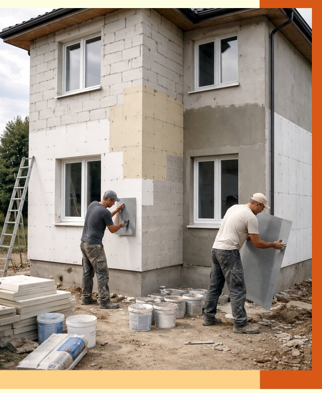 Утепление дома из газобетона в Одинцове от 4350 руб./м² — заказать у ТепломастерДнц