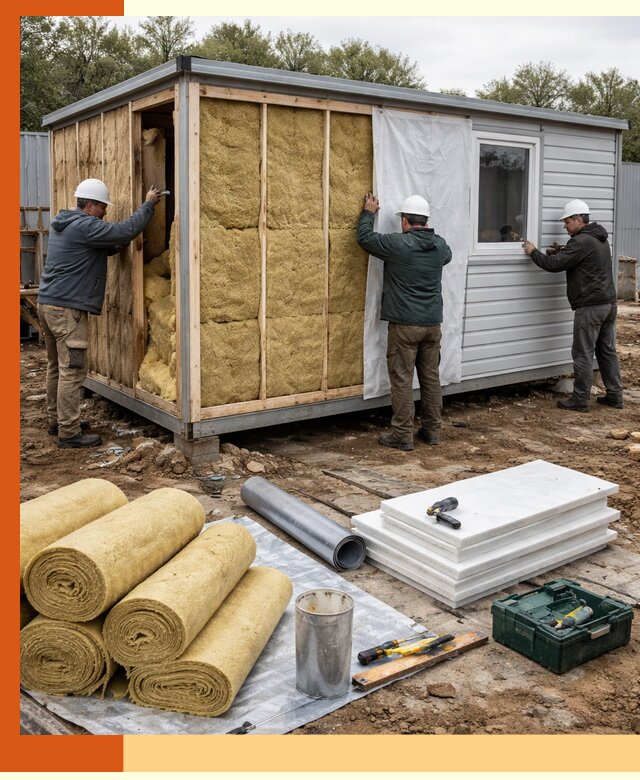 Утепление строительной бытовки под ключ в Одинцове для любых условий
